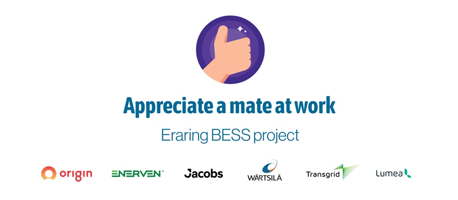 Appreciate a mate at work, Eraring BESS project